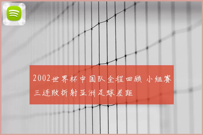2002世界杯中国队全程回顾 小组赛三连败折射亚洲足球差距